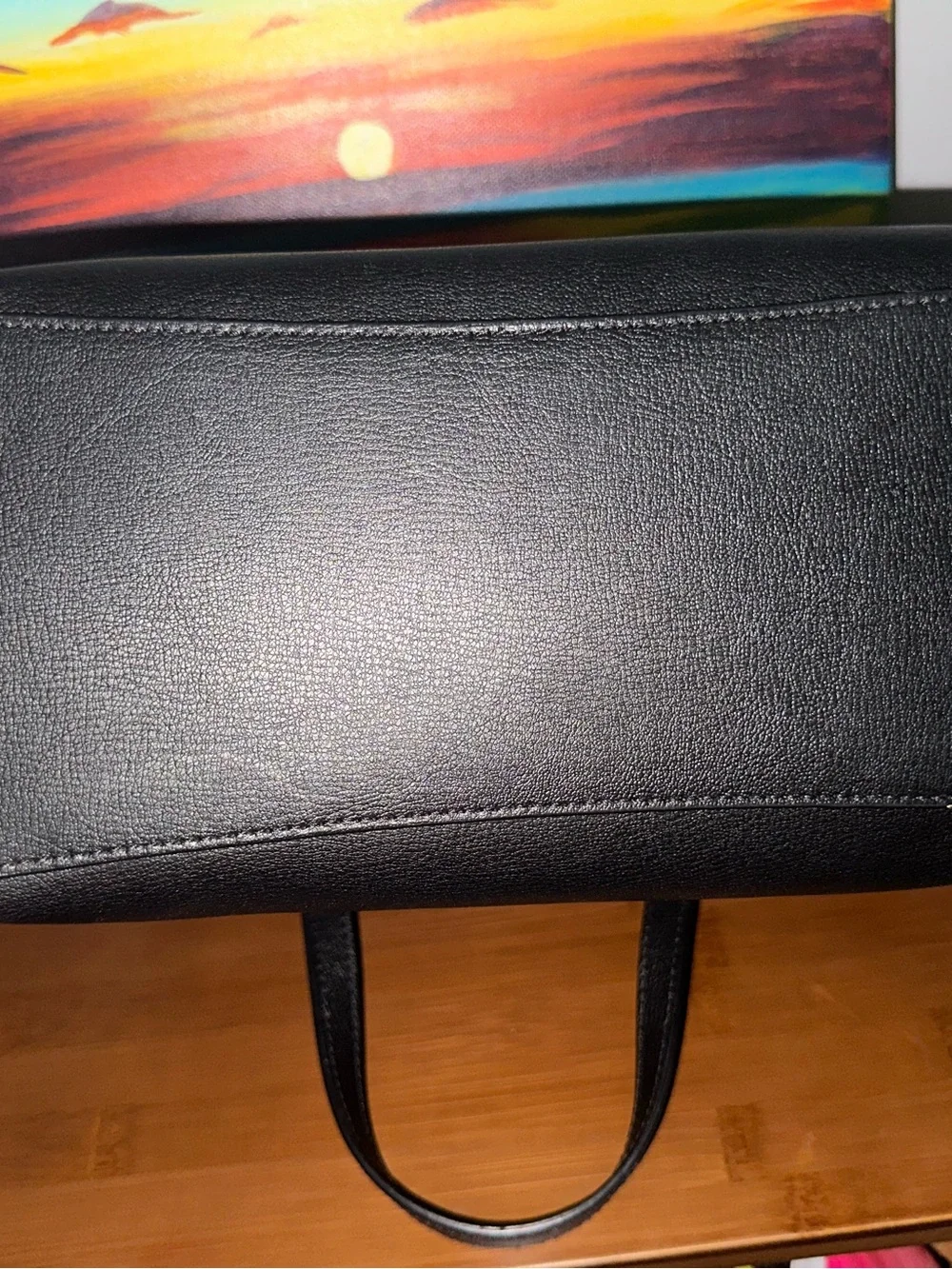 kate spade Black Leather Tote with Gold Logo